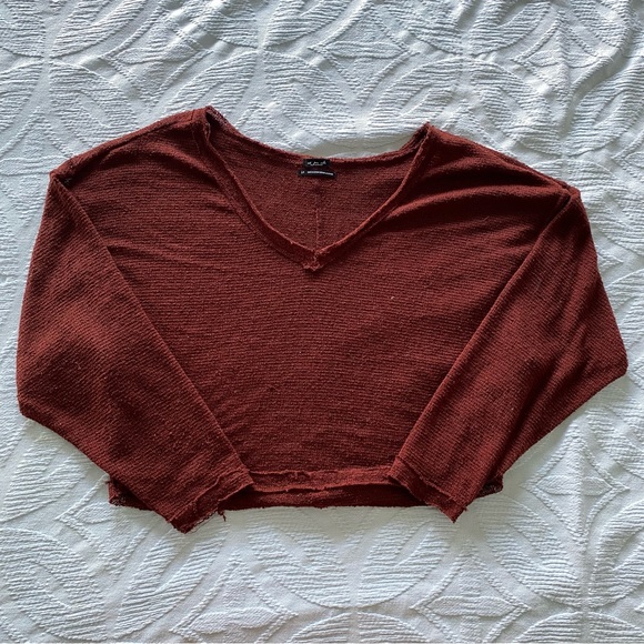 UO Brick Red Logan Knit Sweater - Picture 1 of 4